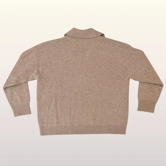 NEW La Ligne Cashmere V Neck Collared Sweater size Medium Camel Wool Pullover - Picture 3 of 9